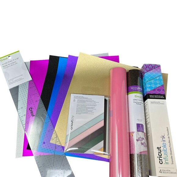 Cricut Vinyl Lot Iron On Ruler T Shirt Infusible Ink Cards  HTV Bundle Set Gift - Picture 3 of 12